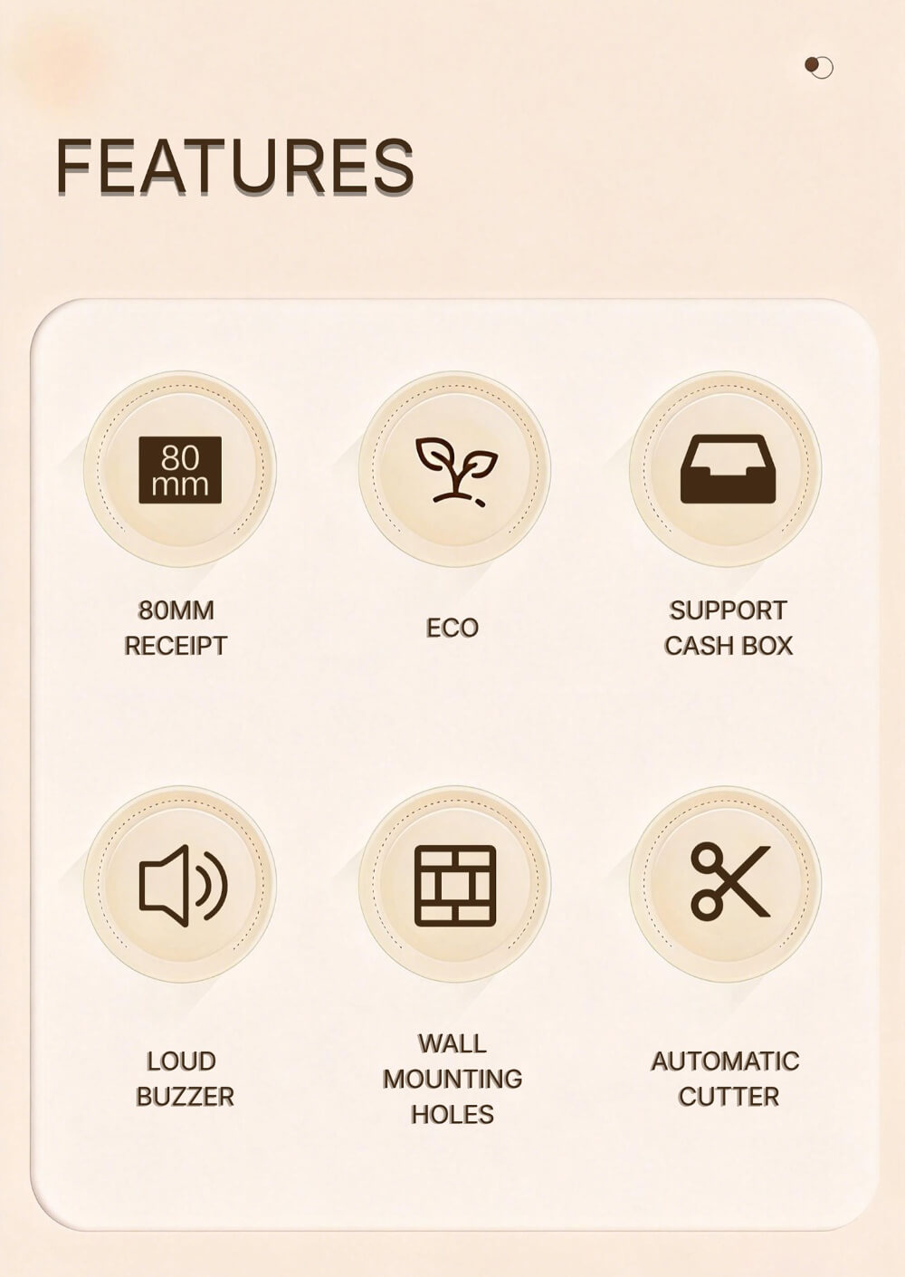 Key features of MHT-P80I POS printer including wall-mounted design Key features of MHT-P80I POS printer including wall-mounted design
