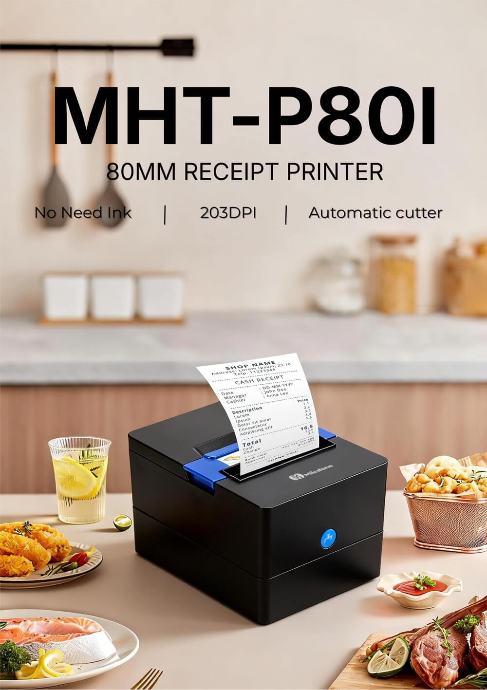 Milestone MHT-P80I 80mm thermal receipt printer with auto cutter Milestone MHT-P80I 80mm thermal receipt printer with auto cutter