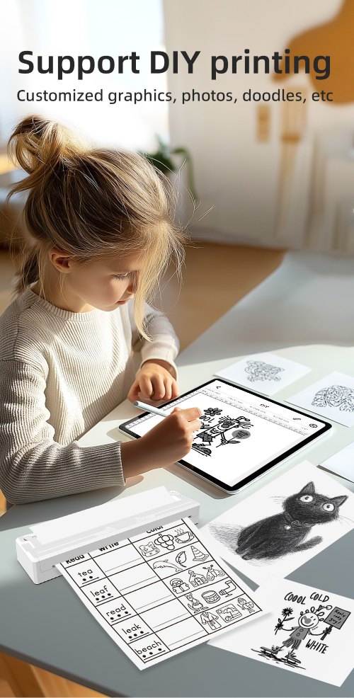 M8 portable printer supporting DIY printing for children's drawings and crafts M8 portable printer supporting DIY printing for children's drawings and crafts