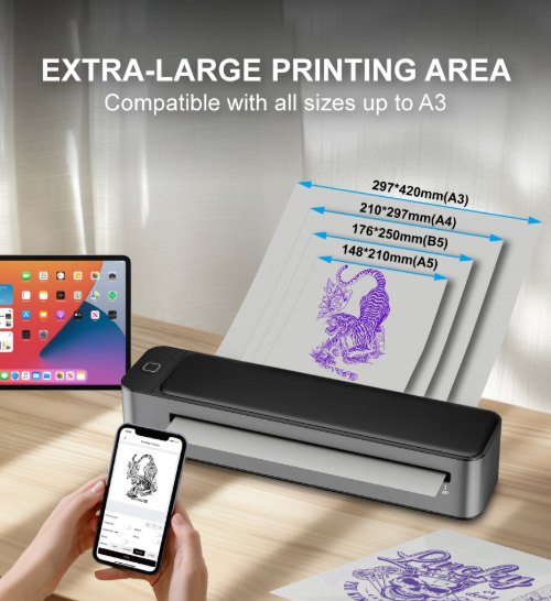 MHT-Q3 large format tattoo transfer machine compatible with all stencil paper sizes up to A3 MHT-Q3 large format tattoo transfer machine compatible with all stencil paper sizes up to A3