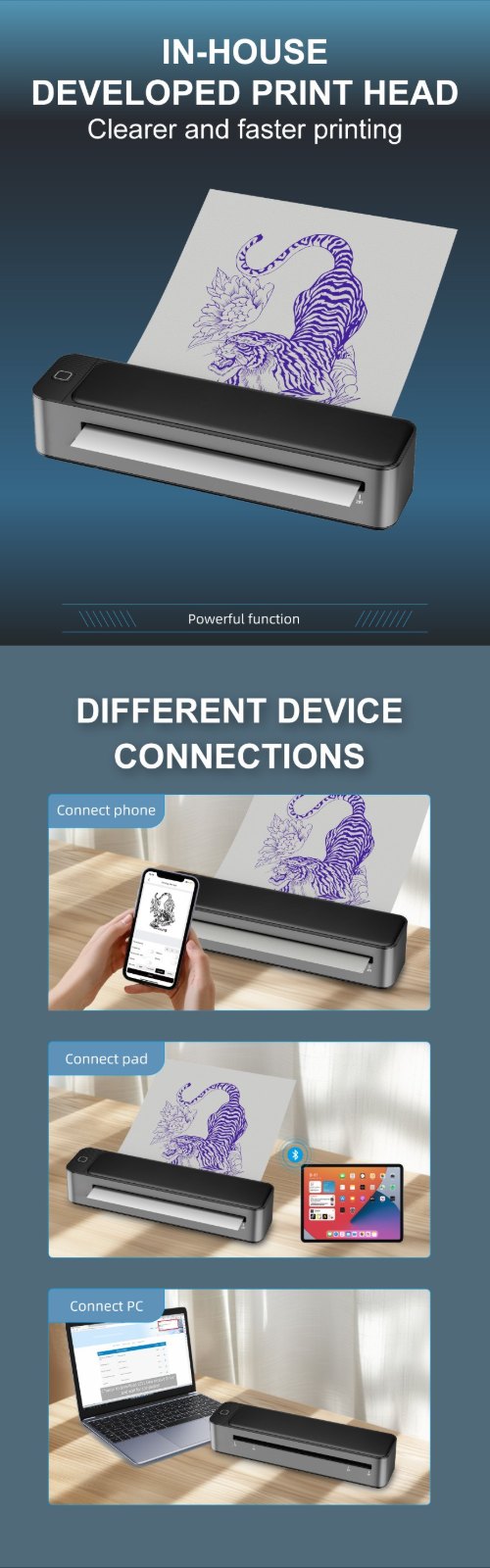 Multi-functional smart app dedicated to the MHT-Q3 A3 large format tattoo printer Multi-functional smart app dedicated to the MHT-Q3 A3 large format tattoo printer