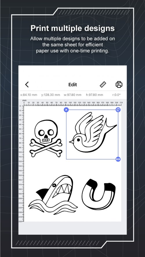 Print multiple tattoo designs efficiently on a single A3 paper with the MHT-Q3 app Print multiple tattoo designs efficiently on a single A3 paper with the MHT-Q3 app