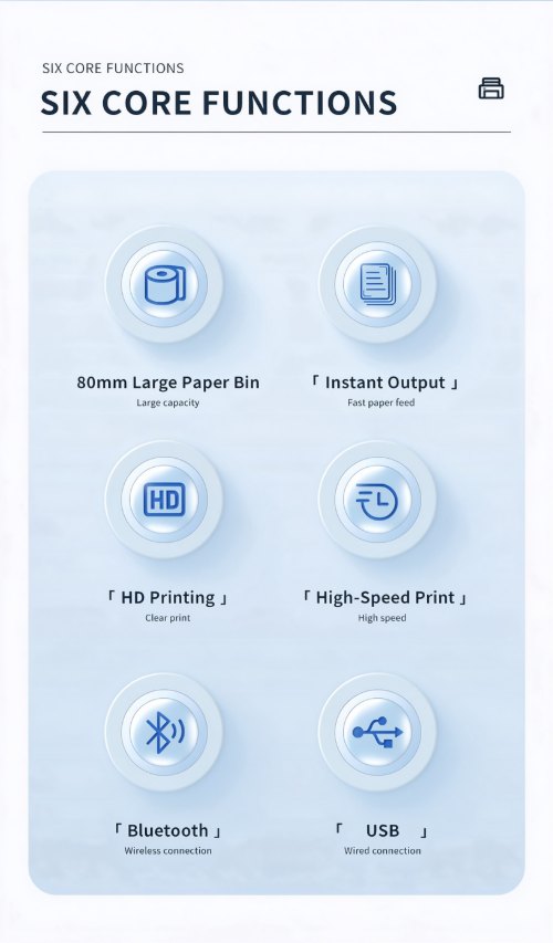 Six core functions of the MHT-L58G 58mm dual-mode thermal printer Six core functions of the MHT-L58G 58mm dual-mode thermal printer