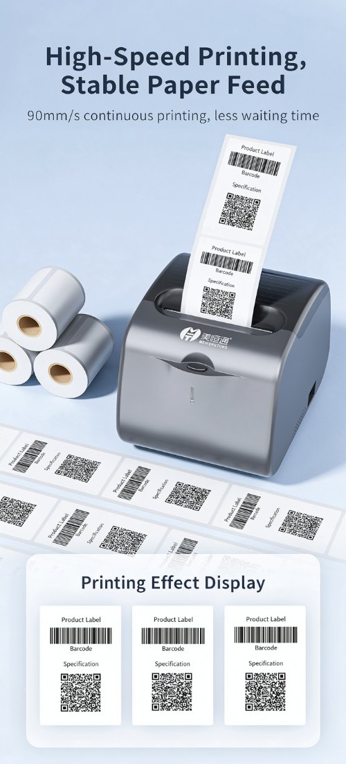High-speed printing and stable paper feed of the MHT-L58G label printer High-speed printing and stable paper feed of the MHT-L58G label printer