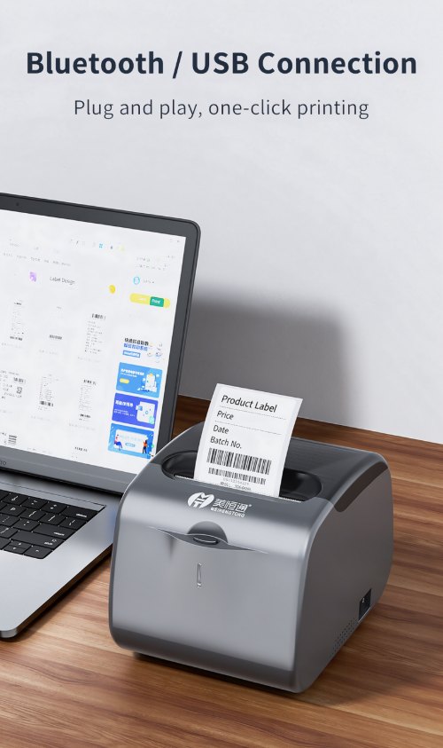 Bluetooth wireless and USB wired connection for the MHT-L58G POS printer Bluetooth wireless and USB wired connection for the MHT-L58G POS printer