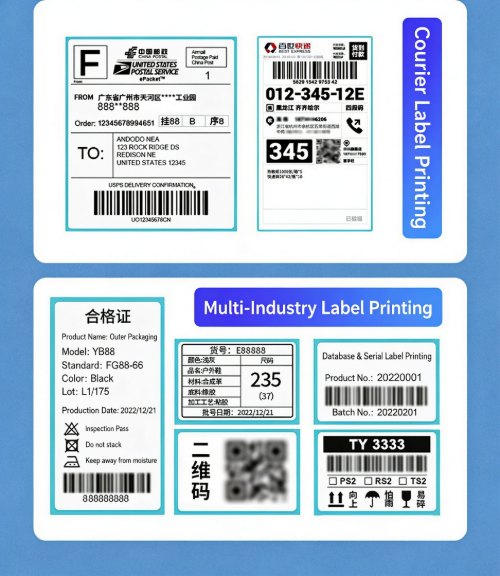MHT-L1081 versatile thermal printer for 4x6 shipping labels and multi-industry barcode applications