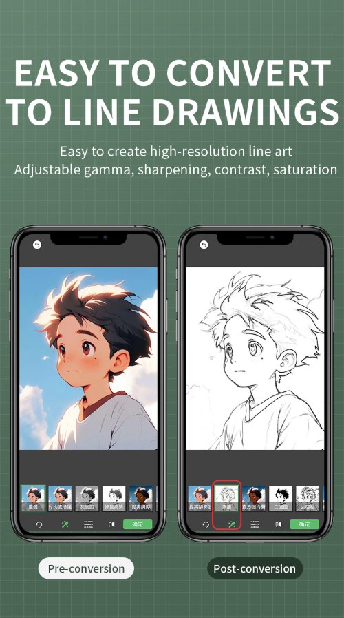 MHT-P8008 smart app easily converting photos into clear line drawings for tattoo stencils